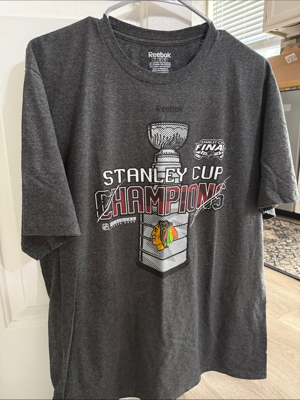 Reebok Dark Gray Stanley Cup Champions Tee 2015